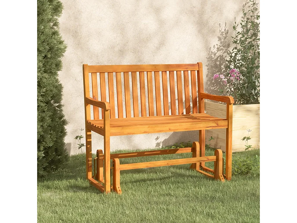 Panchina da Giardino a Dondolo 110 cm Legno Massello d'Acacia