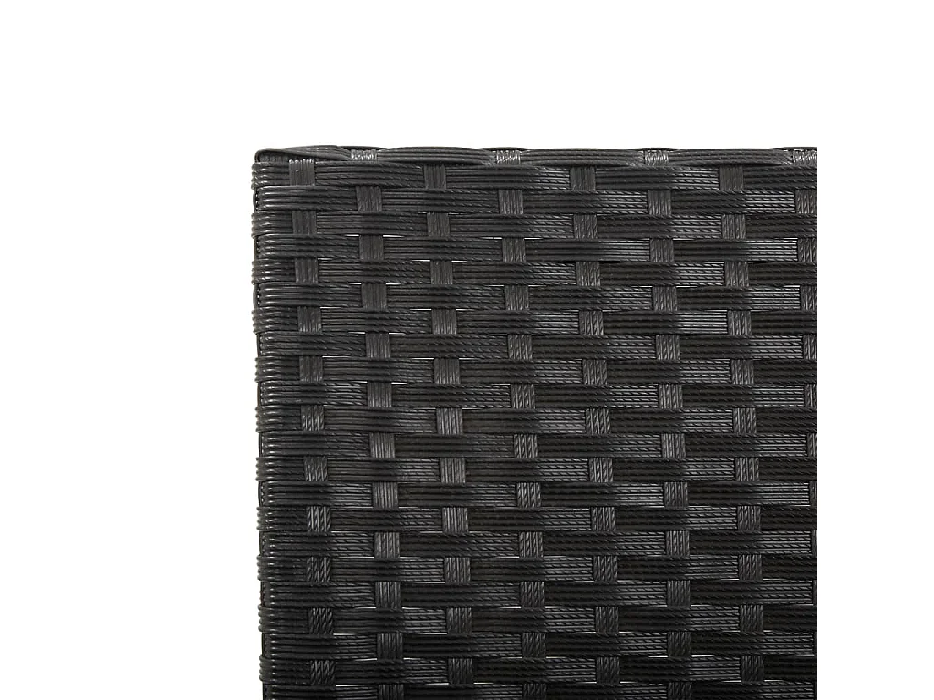 Gartenbank mit Auflagen 176 cm Schwarz Poly Rattan