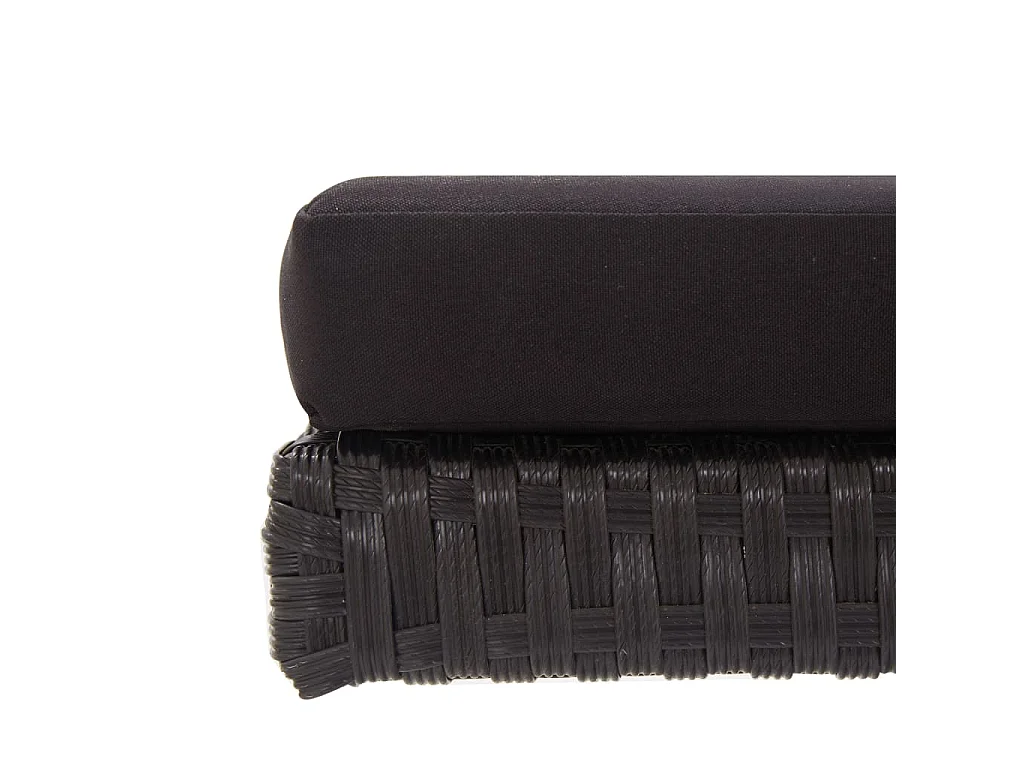 Gartenbank mit Auflagen 176 cm Schwarz Poly Rattan