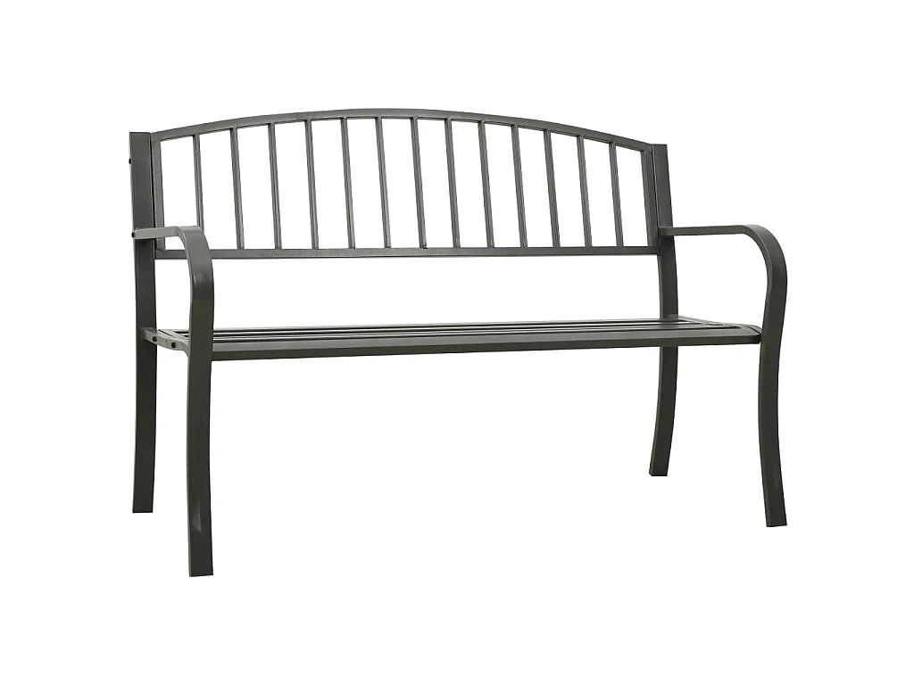 Banc de jardin Gris 120 cm Acier