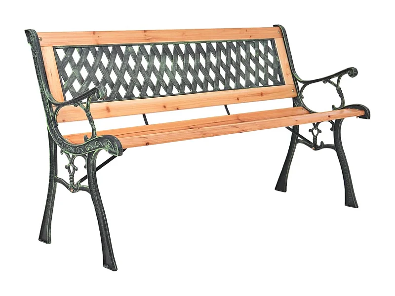 Gartenbank 116 cm Gusseisen und Massivholz Tanne