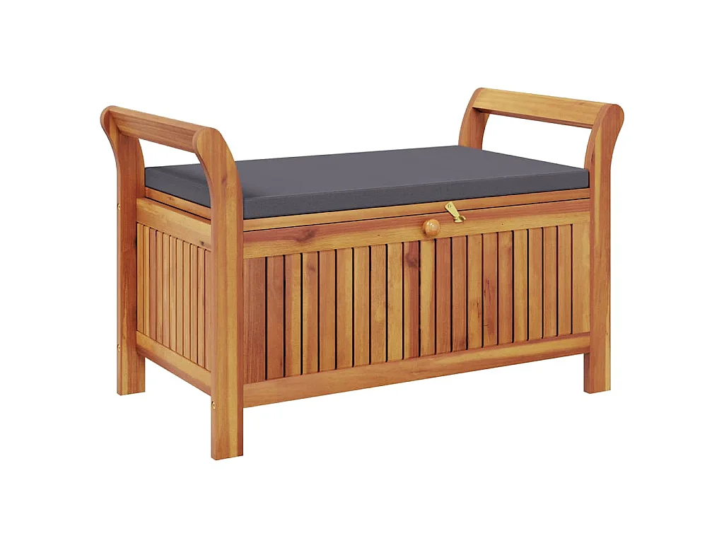 Banc de rangement de jardin avec coussin 91 cm Bois d'acacia