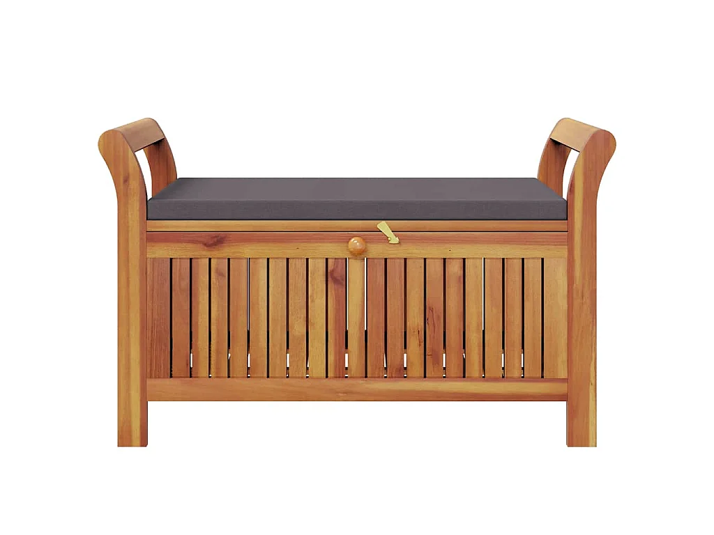 Banc de rangement de jardin avec coussin 91 cm Bois d'acacia