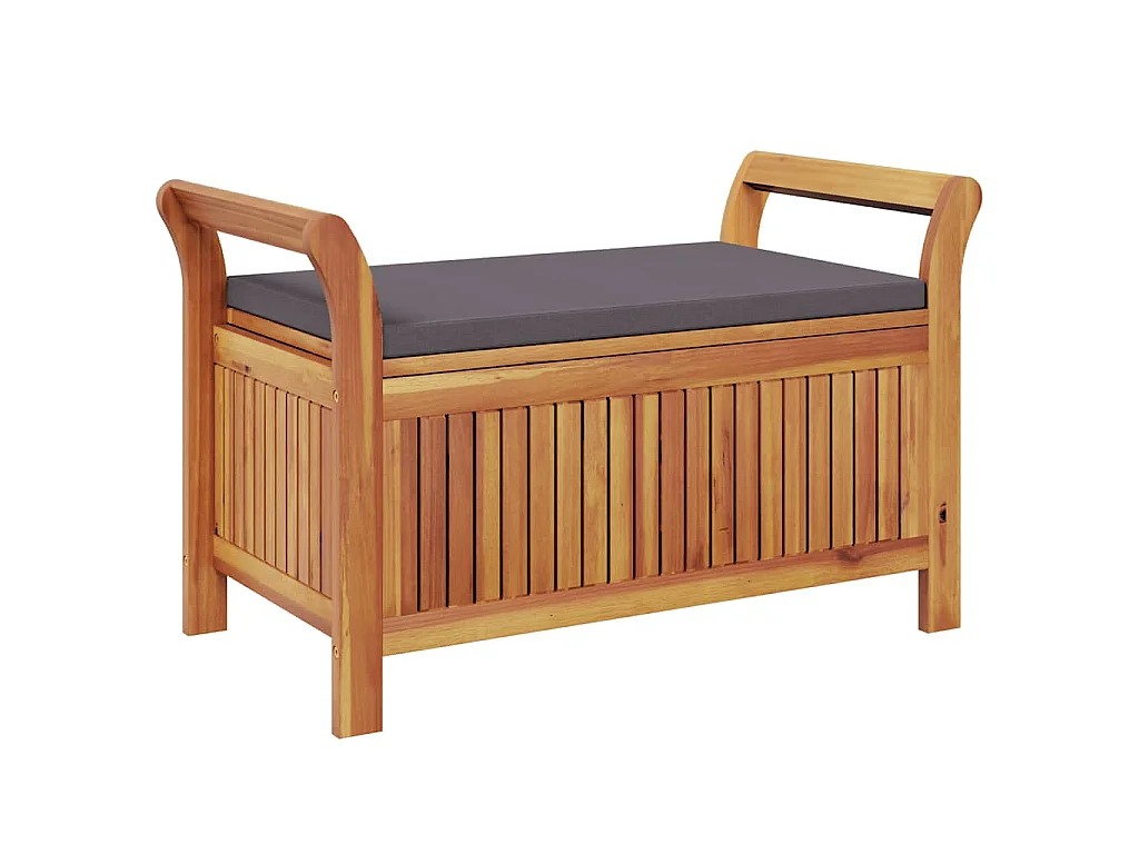Banc de rangement de jardin avec coussin 91 cm Bois d'acacia