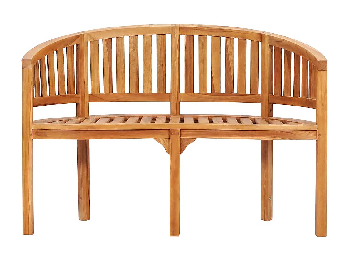Banc de jardin en forme de banane 120 cm Teck solide