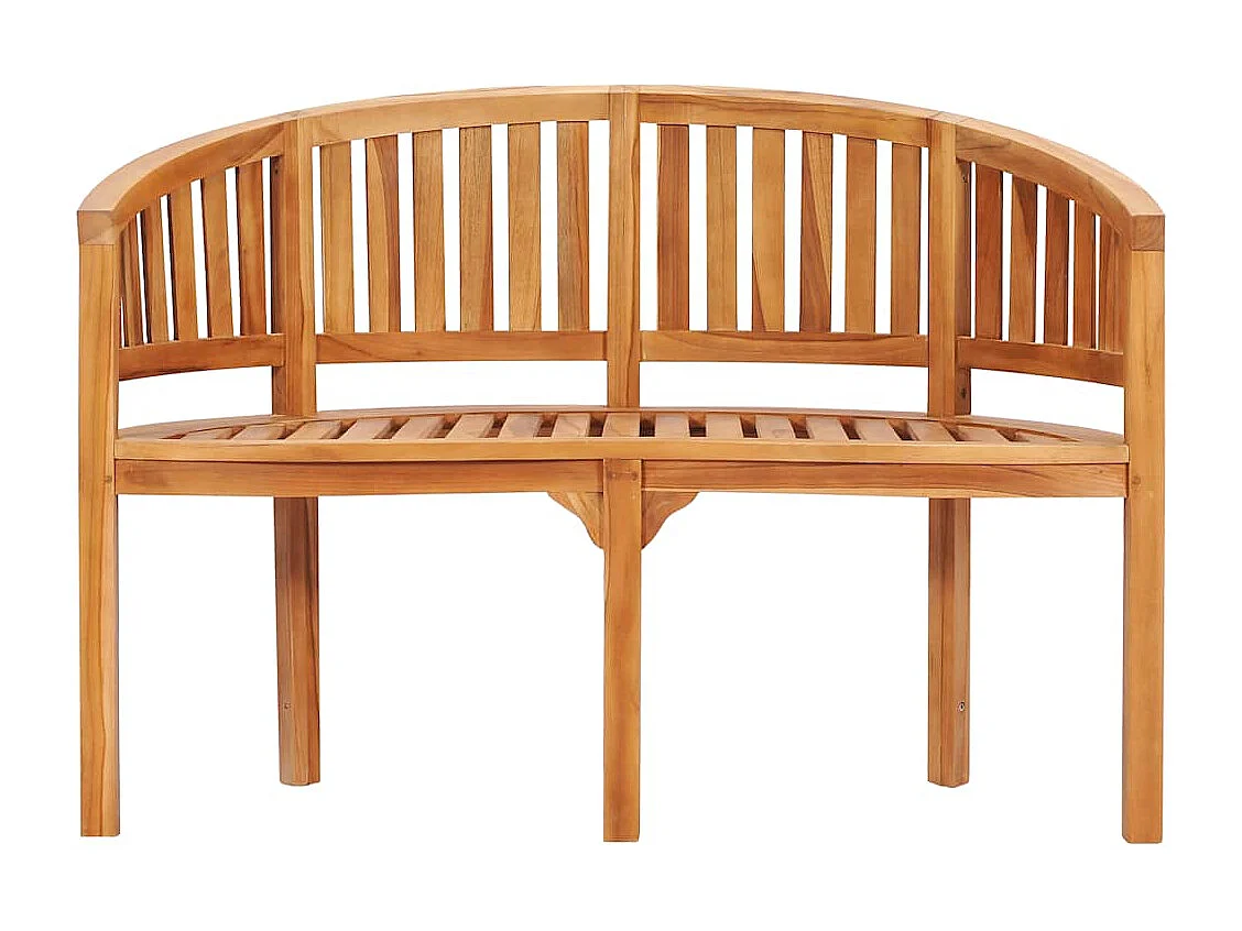 Banc de jardin en forme de banane 120 cm Teck solide