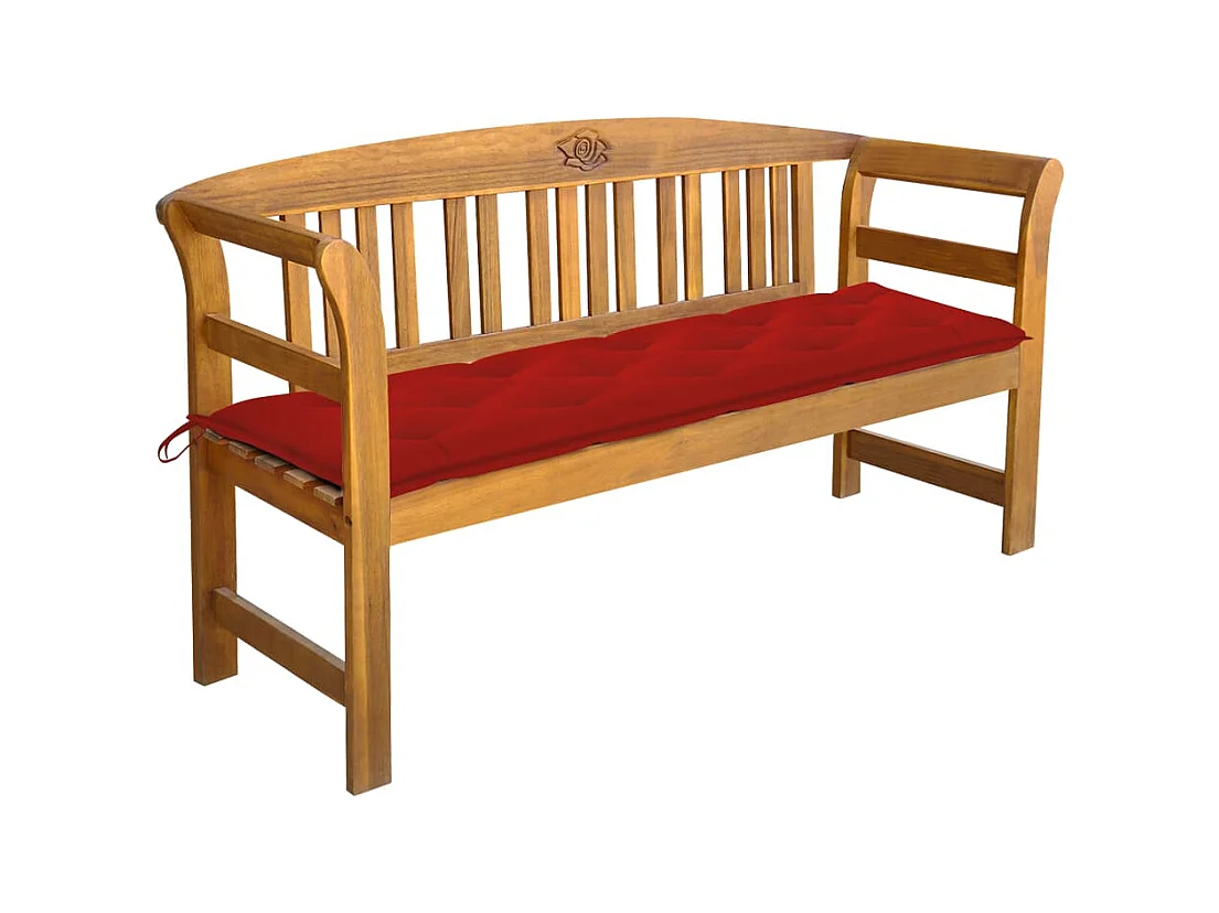Banc de jardin avec coussin 157 cm Bois d'acacia massif