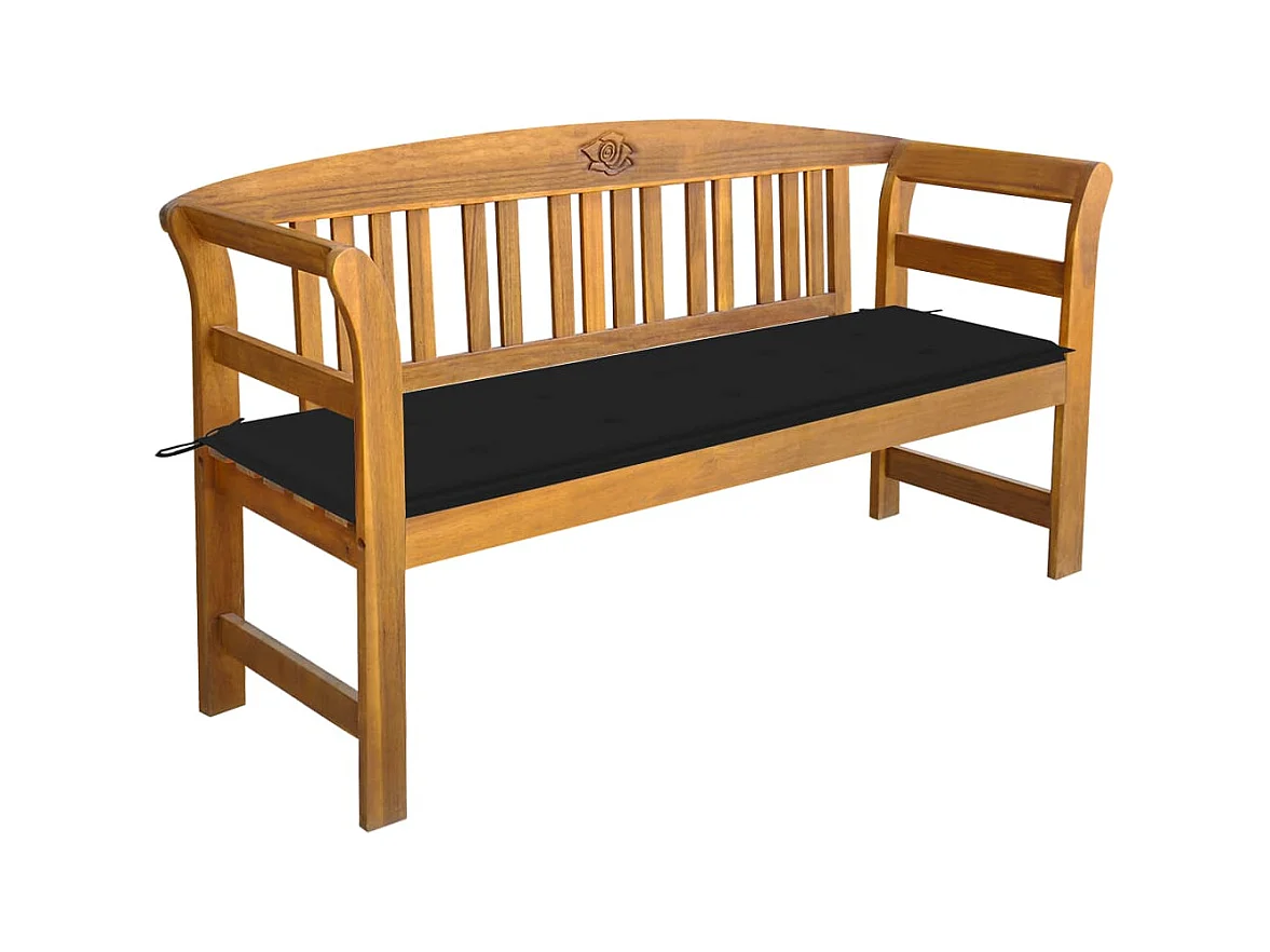 Banc de jardin avec coussin 157 cm Bois d'acacia massif