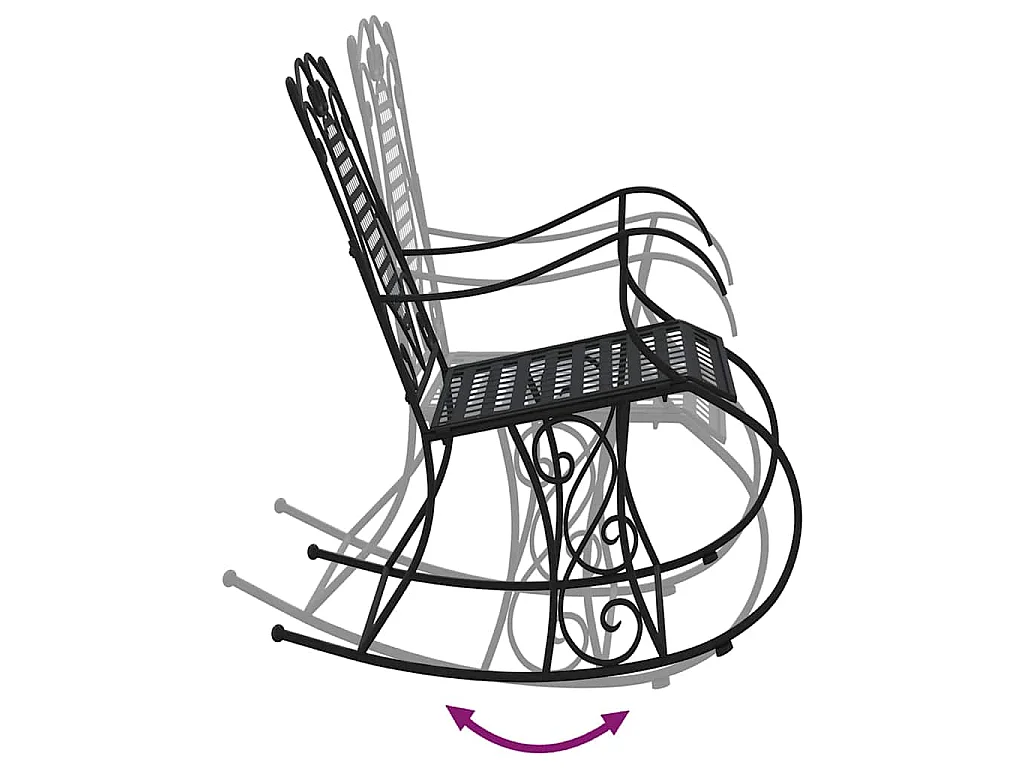 Banc à bascule 84 cm noir acier