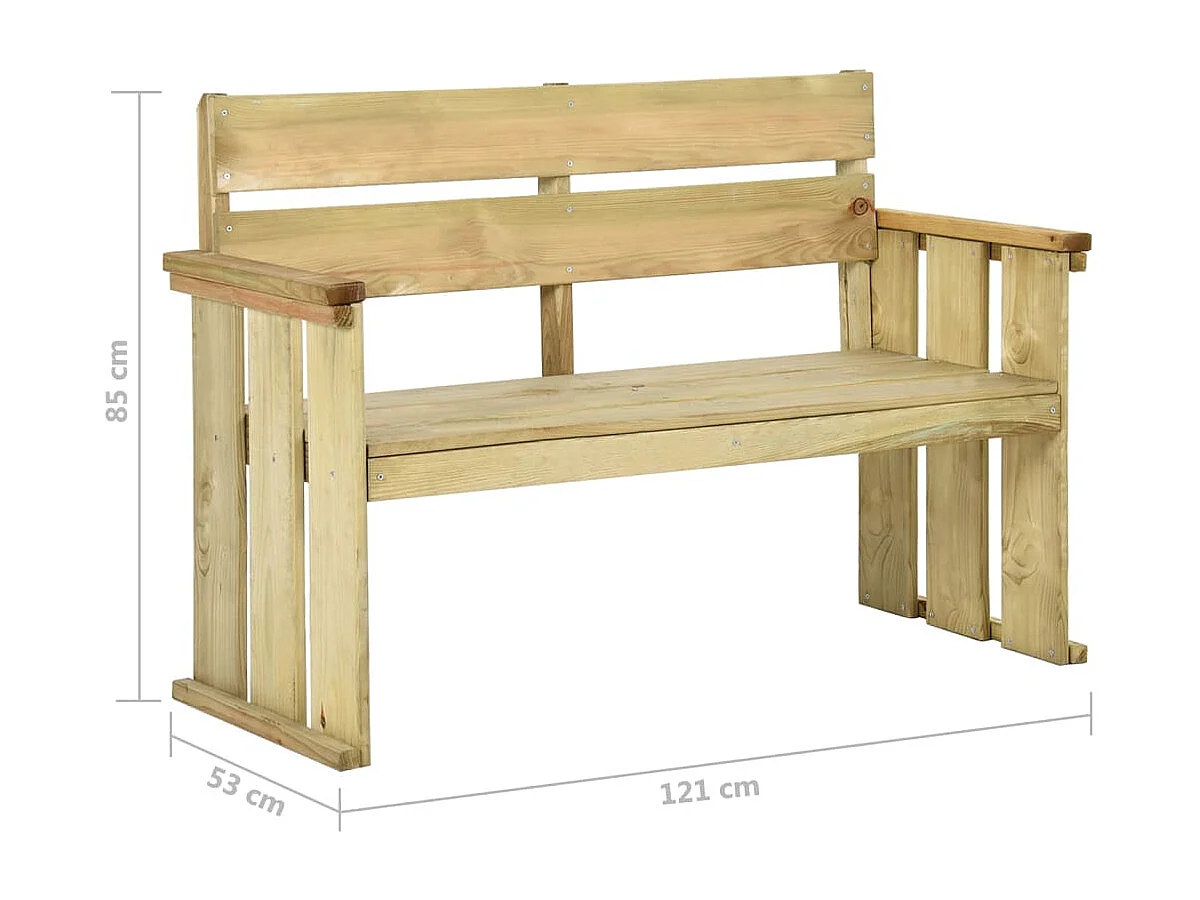 Tuinbank 121 cm geïmpregneerd grenenhout
