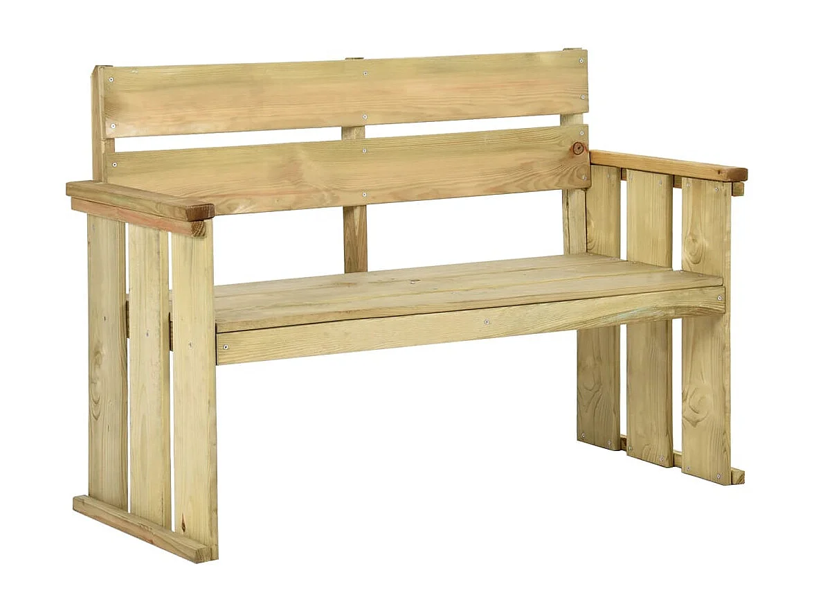 Banc de jardin 121 cm bois de pin imprégné
