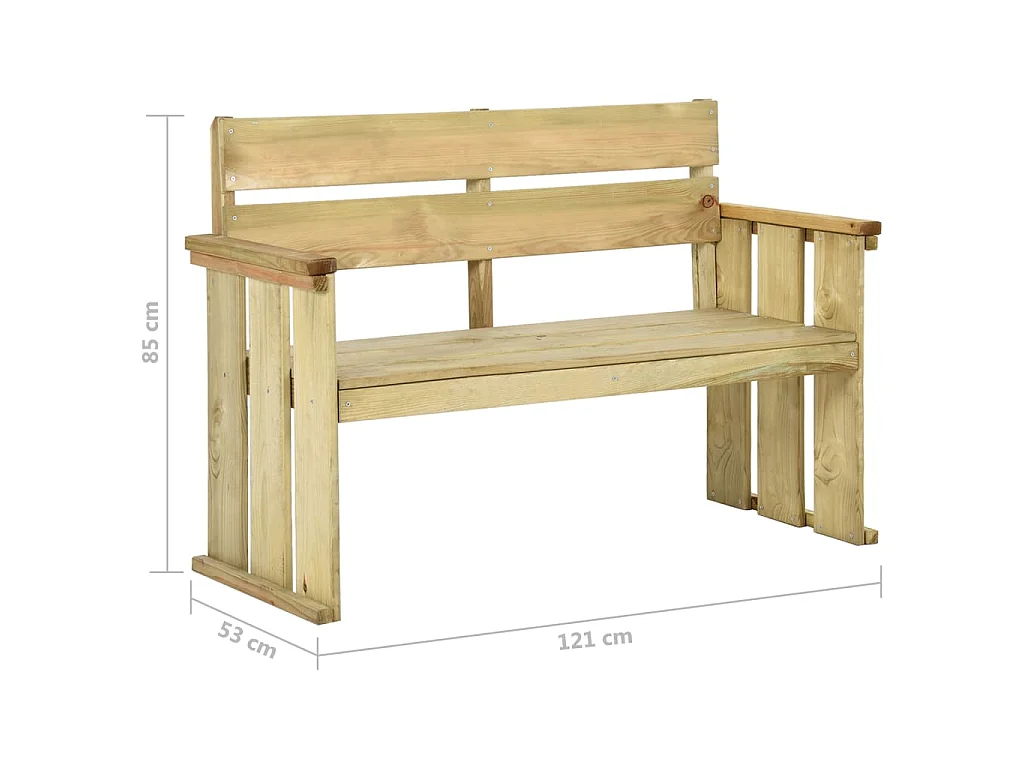 Tuinbank 121 cm geïmpregneerd grenenhout