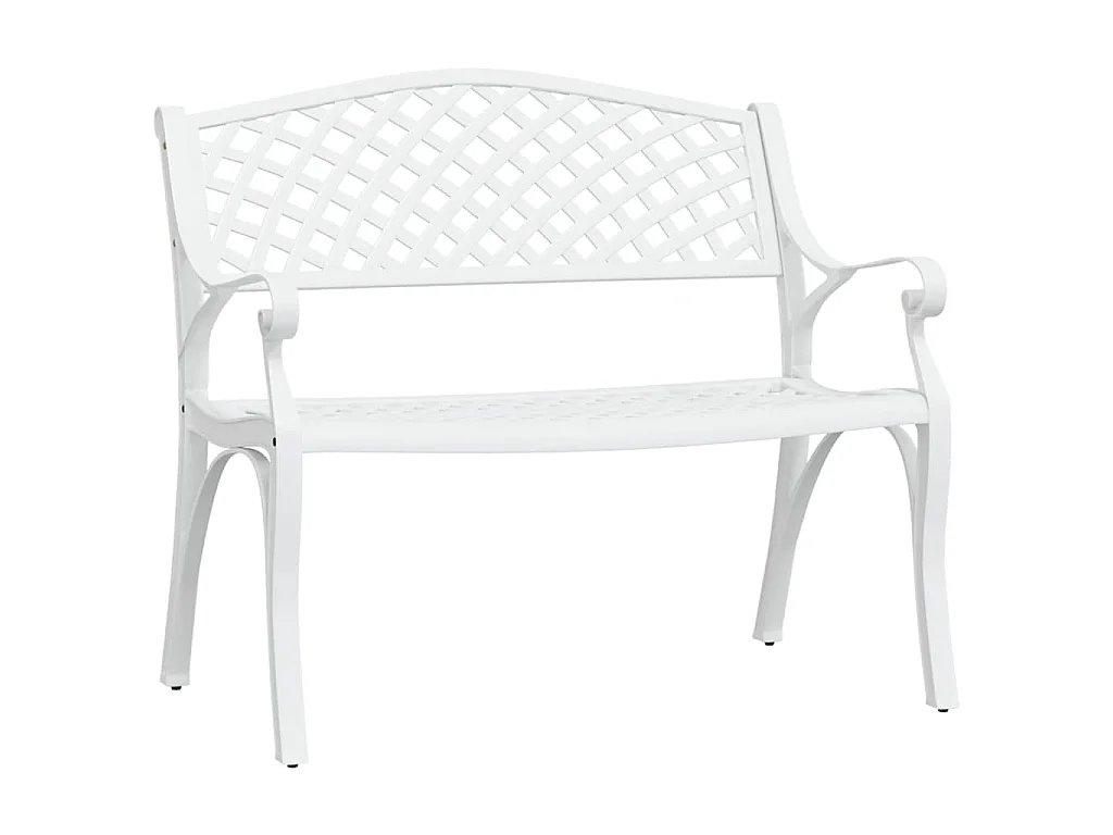 Banco de jardim 102 cm alumínio fundido branco