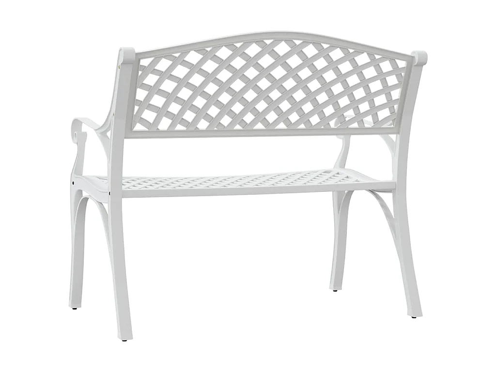 Banco de jardim 102 cm alumínio fundido branco