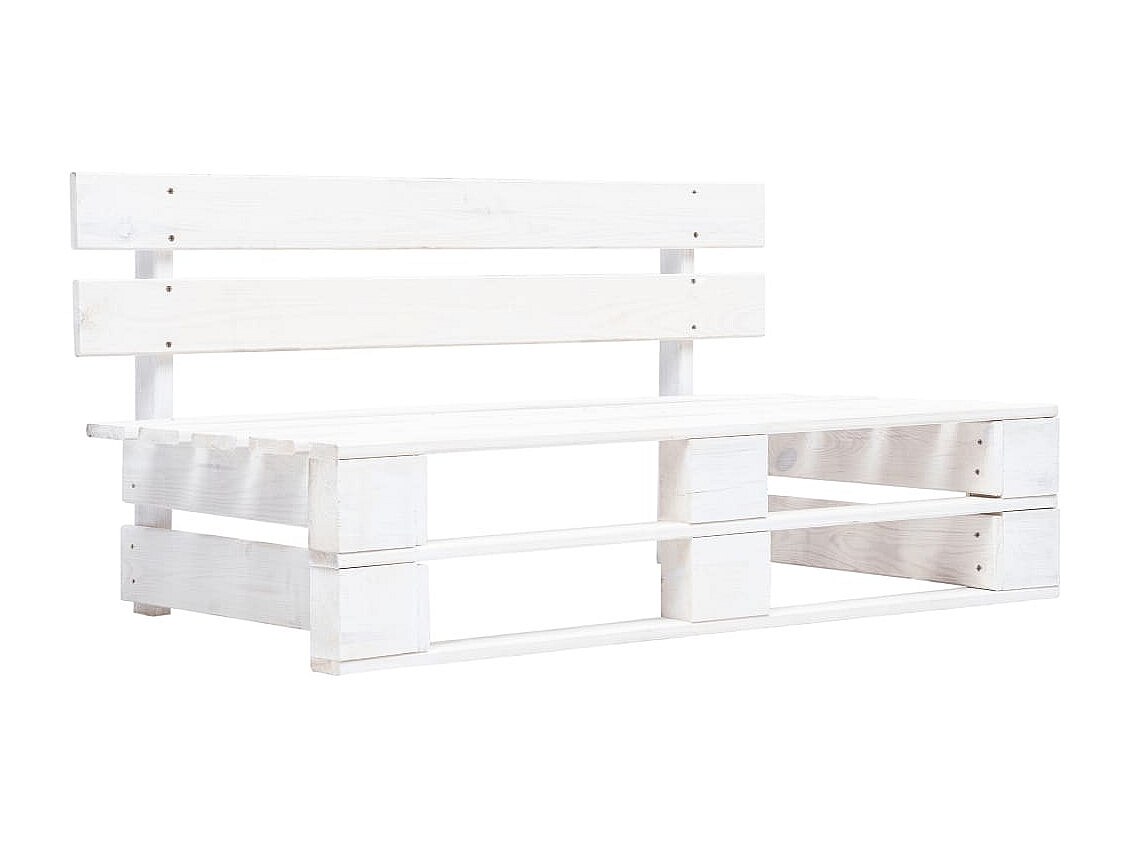 Banco de palés para jardín madera blanco