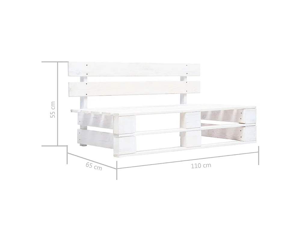 Tuinbank pallet hout wit