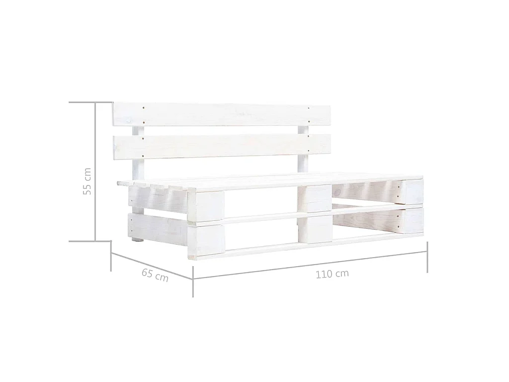 Tuinbank pallet hout wit
