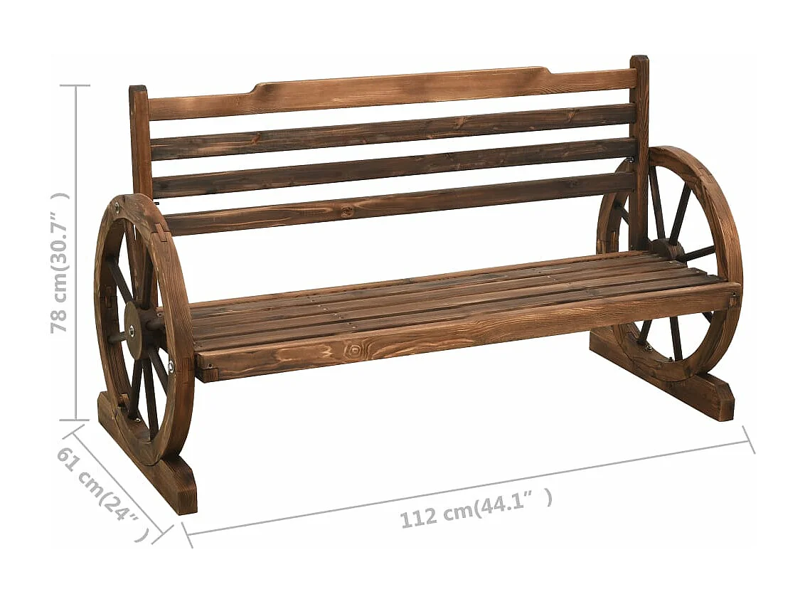 Tuinbank 112 cm massief vurenhout