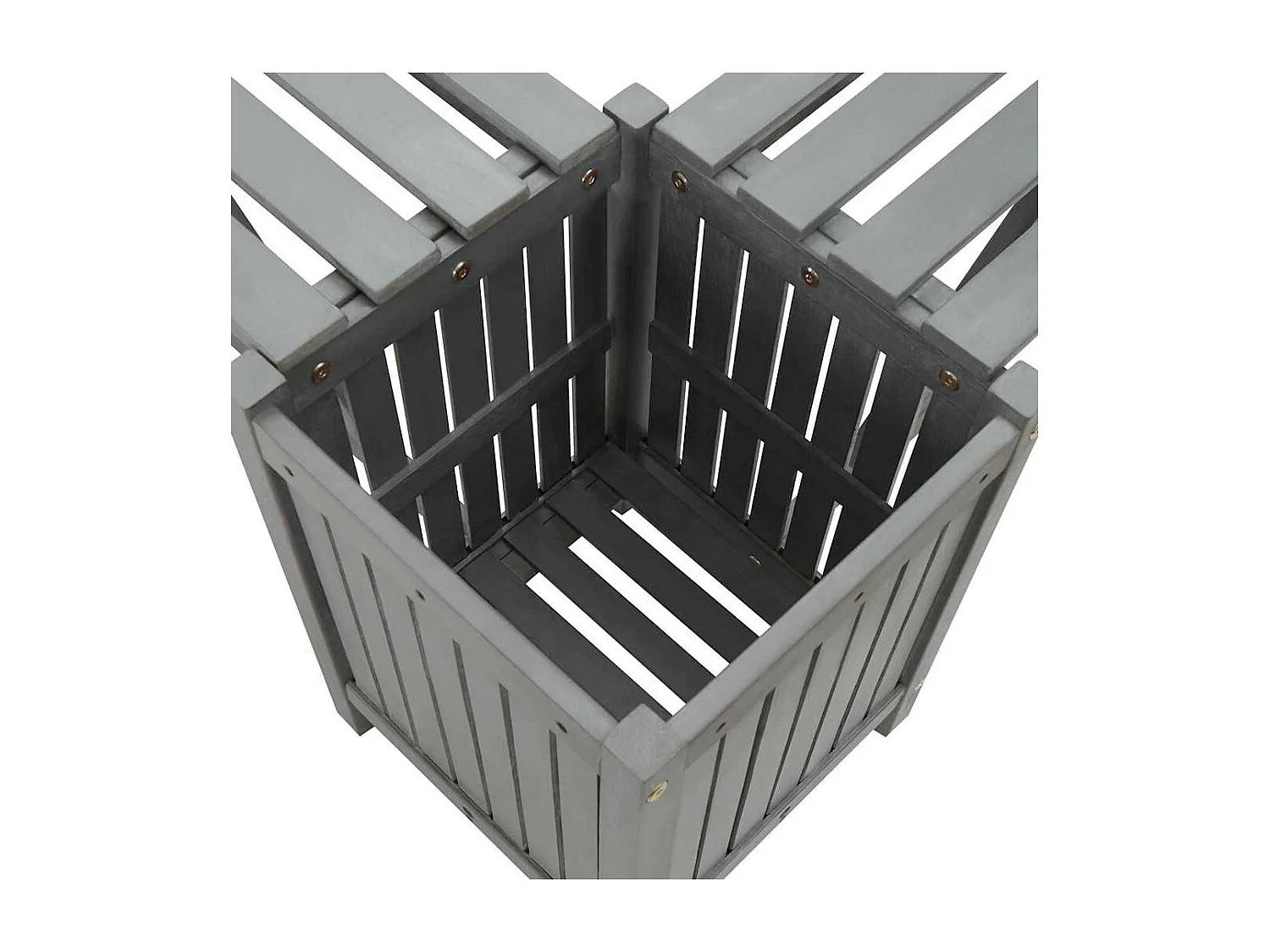 Banc d'angle de jardin et jardinière 117 cm bois d'acacia gris