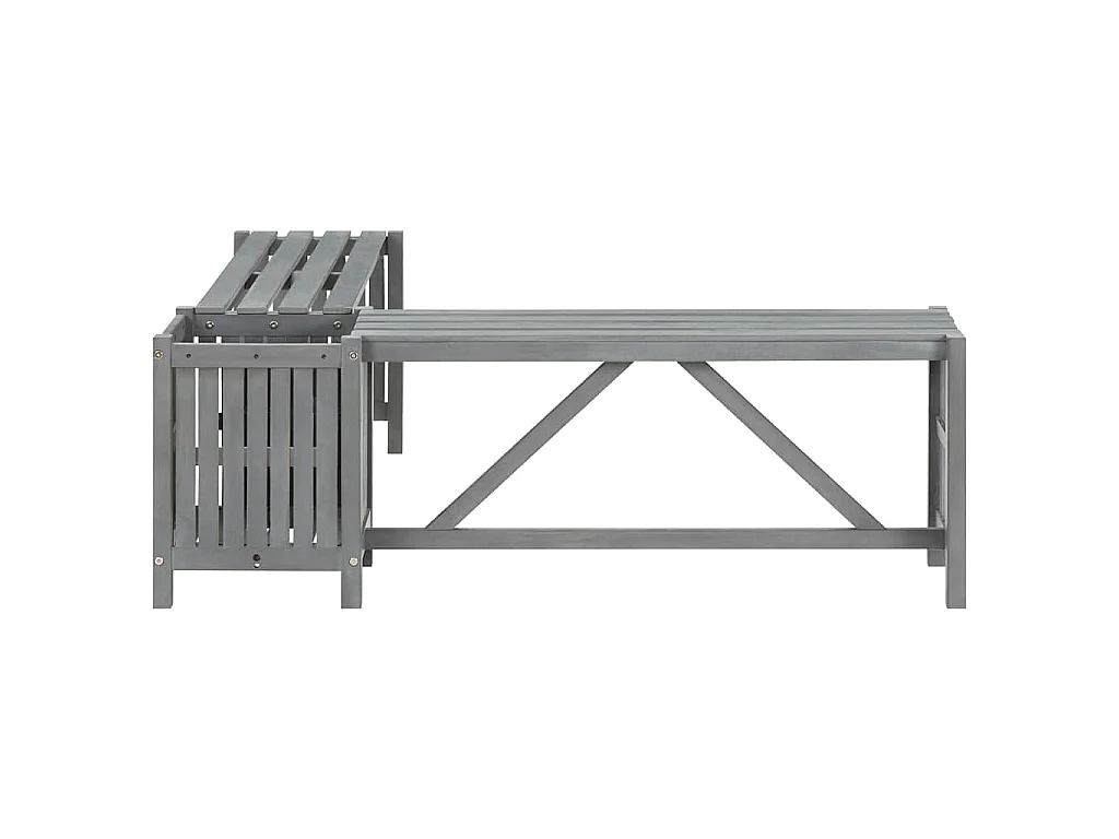 Banc d'angle de jardin et jardinière 117 cm bois d'acacia gris
