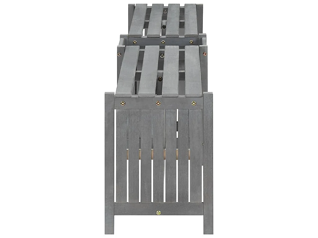 Banc d'angle de jardin et jardinière 117 cm bois d'acacia gris