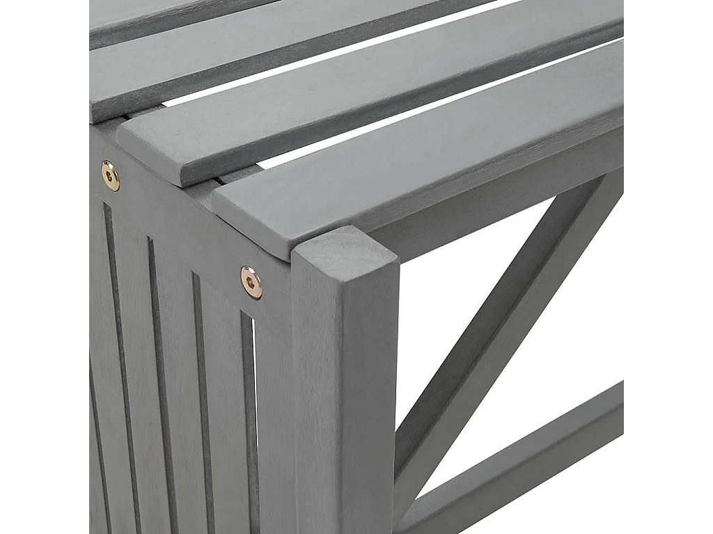 Banc d'angle de jardin et jardinière 117 cm bois d'acacia gris