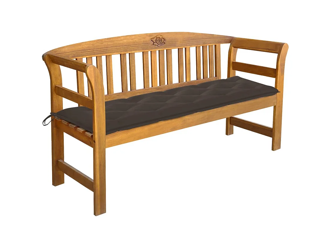 Banc de jardin avec coussin 157 cm Bois d'acacia massif