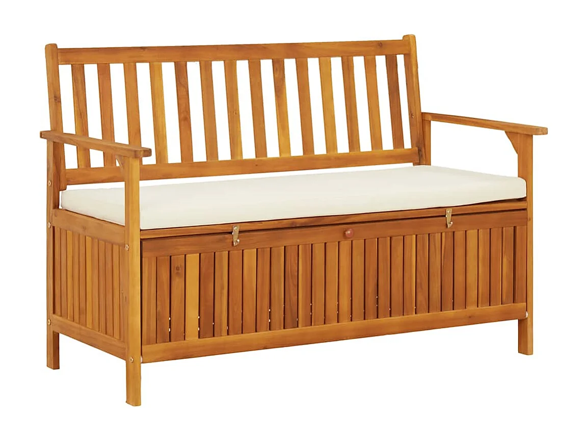 Banco de almacenaje de jardín madera maciza acacia 120x63x84 cm
