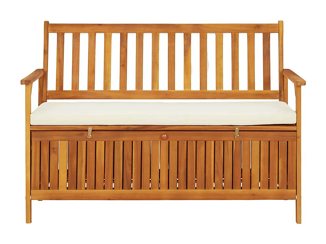 Banco de almacenaje de jardín madera maciza acacia 120x63x84 cm