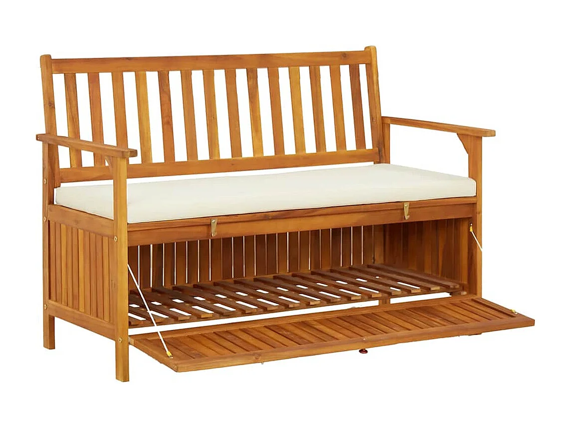 Banco de almacenaje de jardín madera maciza acacia 120x63x84 cm