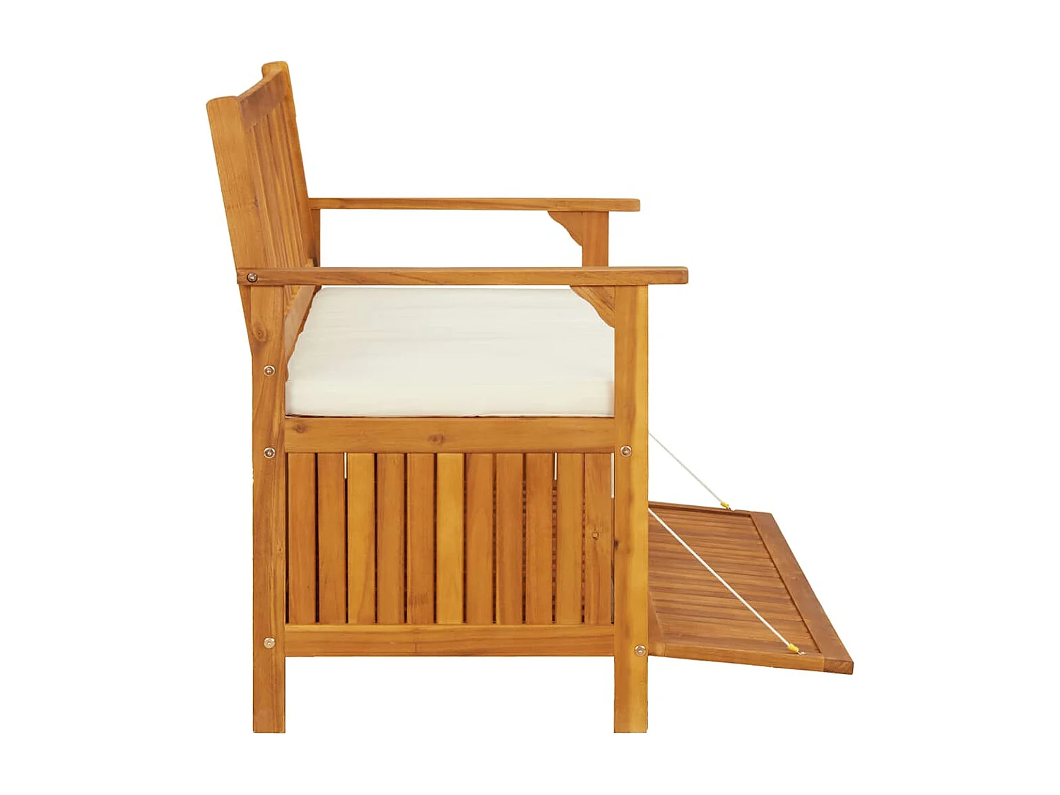 Banco de almacenaje de jardín madera maciza acacia 120x63x84 cm
