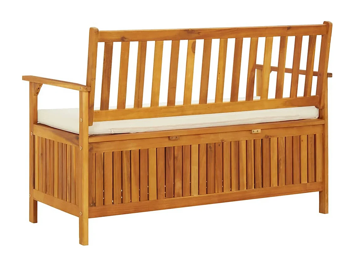 Banco de almacenaje de jardín madera maciza acacia 120x63x84 cm