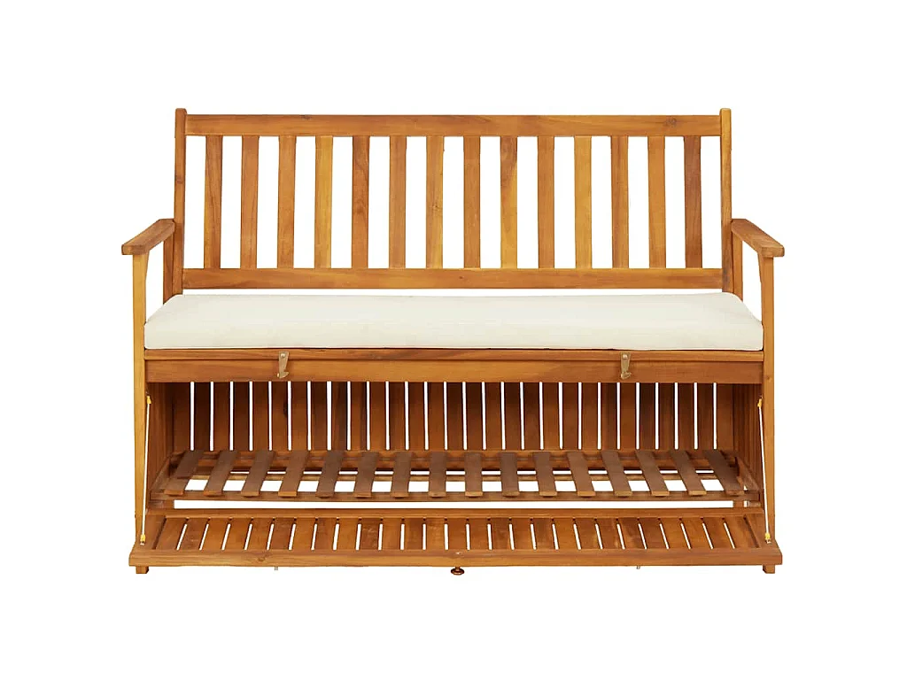 Banc de rangement de jardin Bois d'acacia solide 120x63x84 cm