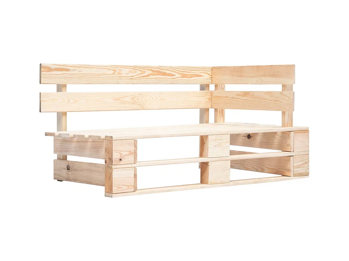 Panca Angolare da Giardino su Pallet in Legno