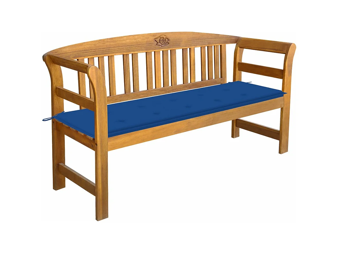 Banc de jardin avec coussin 157 cm Bois d'acacia massif