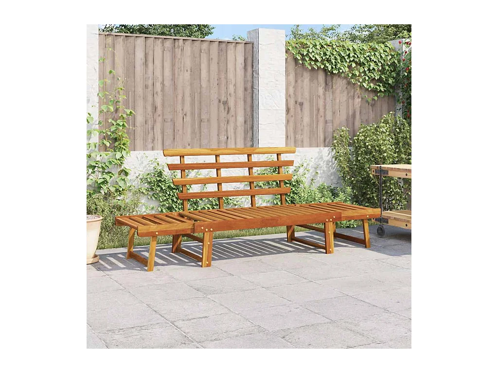 Gartenbank 2-in-1 190 cm Massivholz Akazie