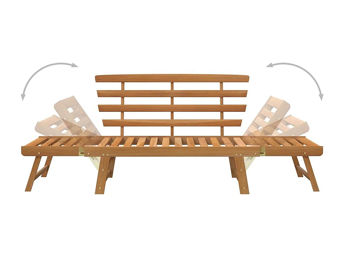 Banc de jardin 2-en-1 190 cm Bois solide d'acacia