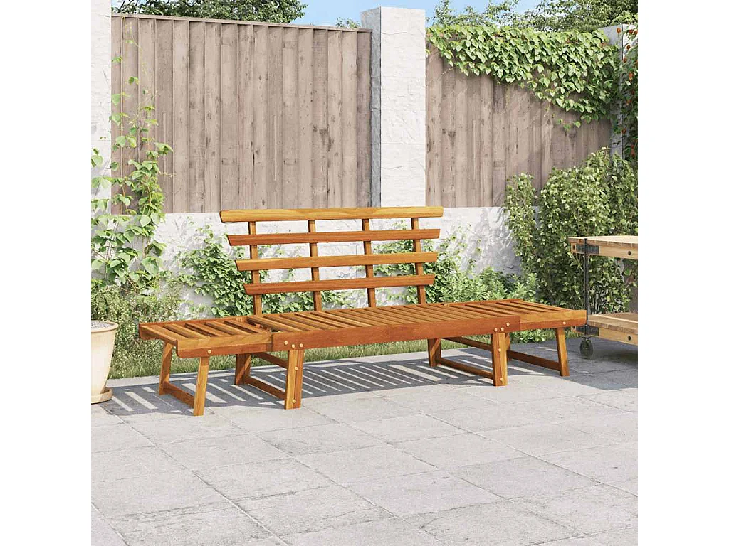 Panca da Giardino 2-in-1 190 cm in Legno Massello di Acacia