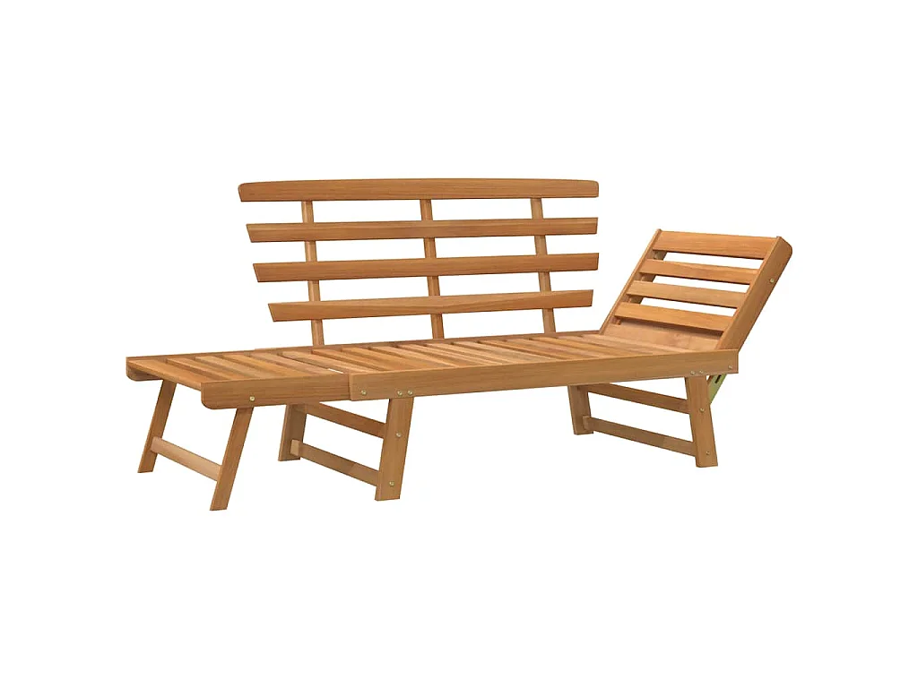 Panca da Giardino 2-in-1 190 cm in Legno Massello di Acacia