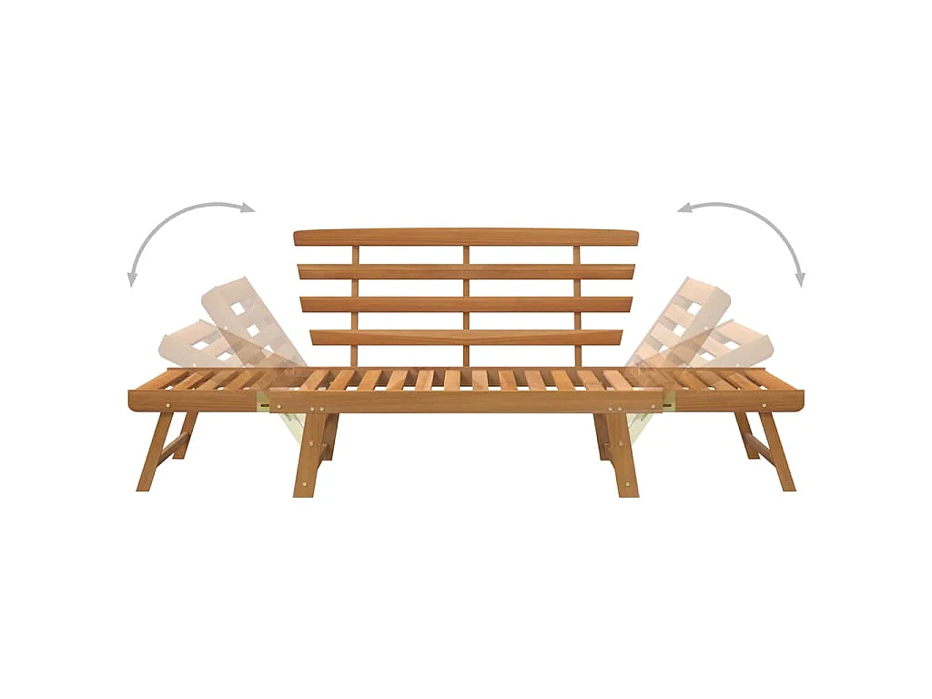 Panca da Giardino 2-in-1 190 cm in Legno Massello di Acacia