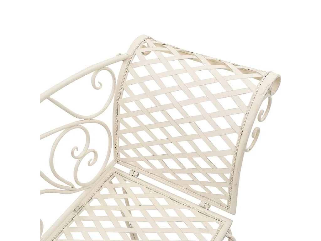 Chaise longue de jardin 128 cm Métal Antique Blanc