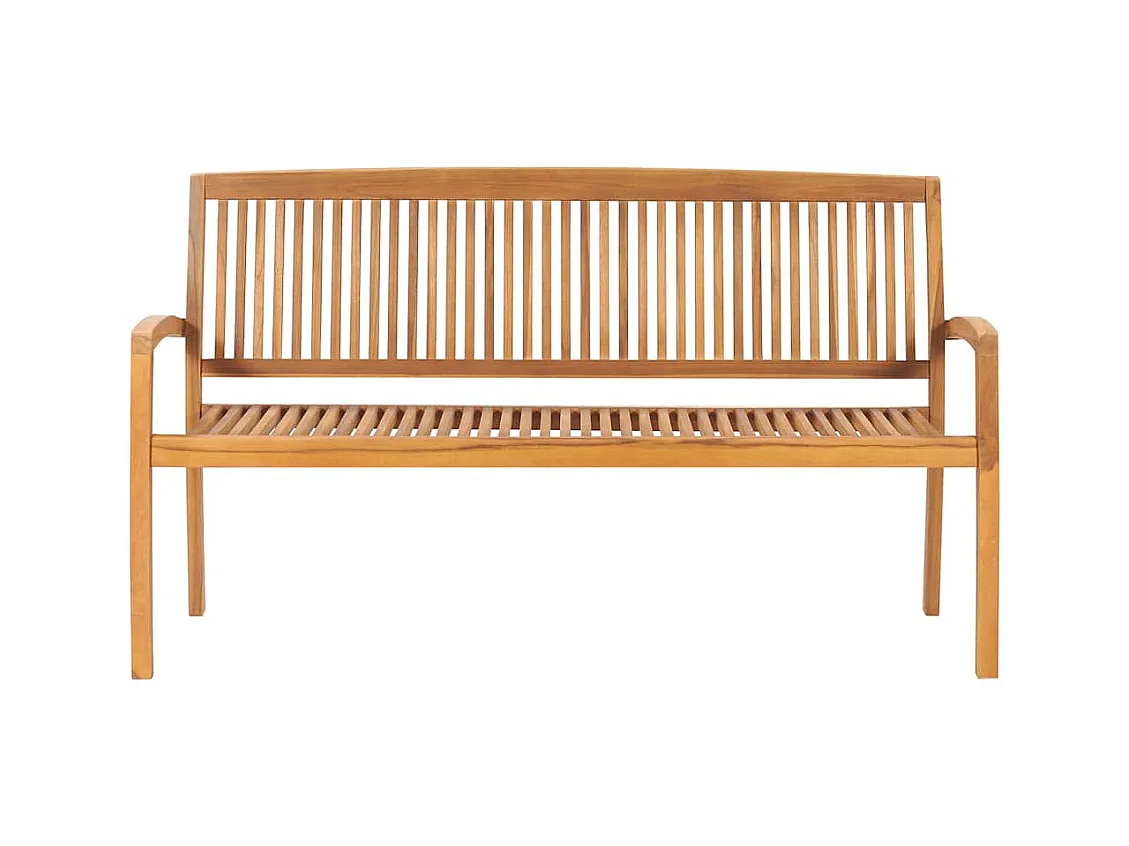 Banc 3 places empilable de jardin 159 cm Bois de teck solide