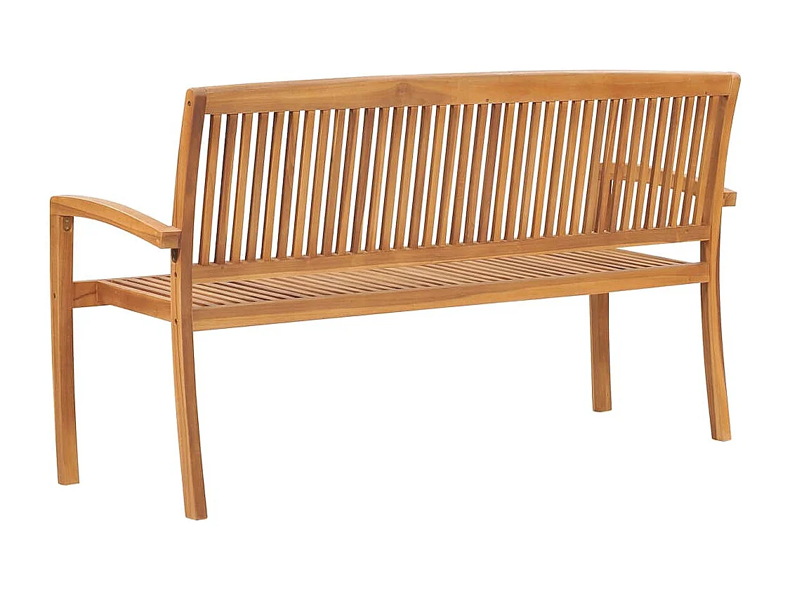 Banco de jardín 3 plazas madera maciza de teca 159 cm