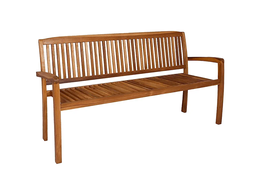 Tuinbank 3-zits stapelbaar 159 cm massief teakhout