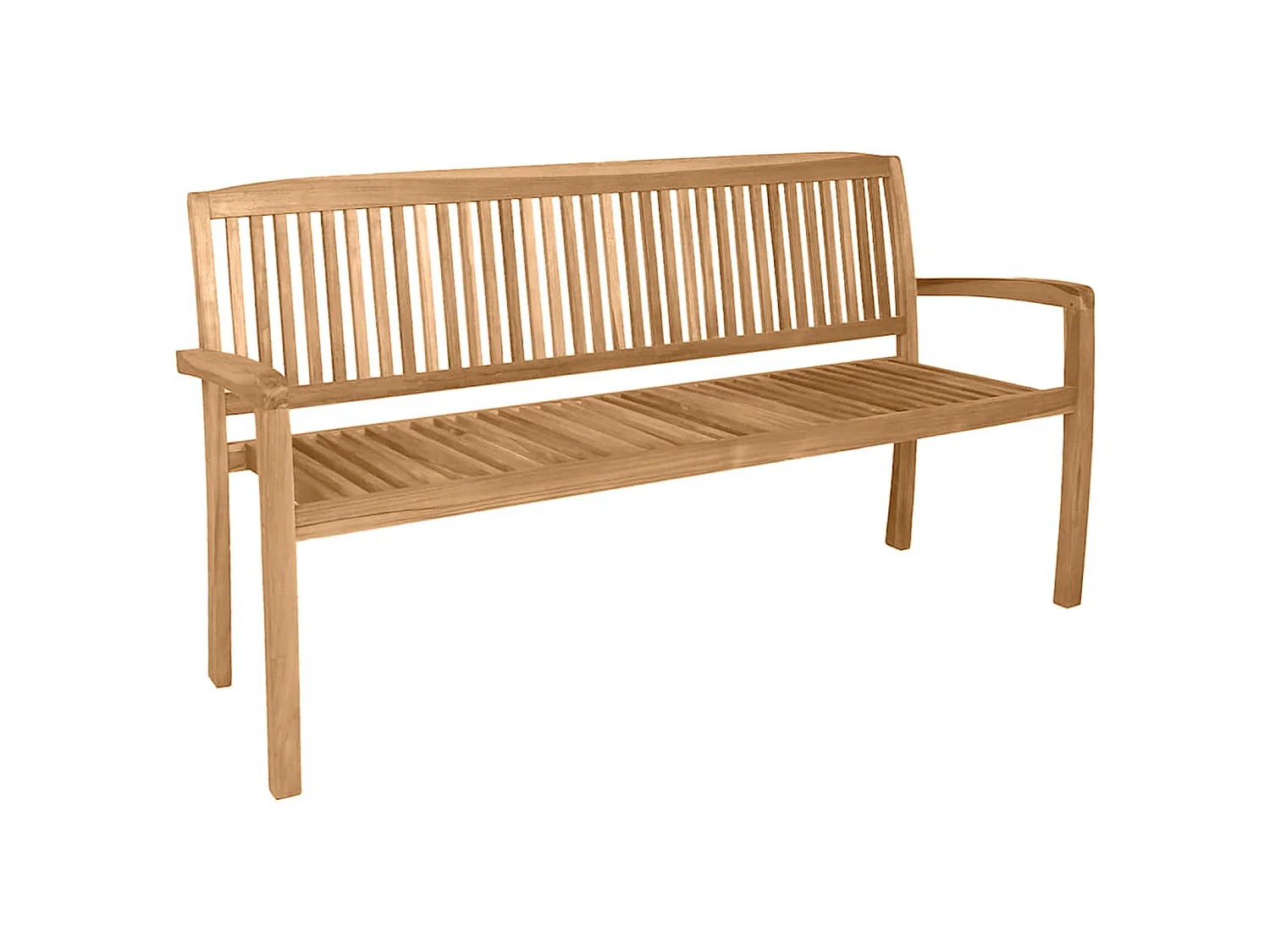 Tuinbank 3-zits stapelbaar 159 cm massief teakhout