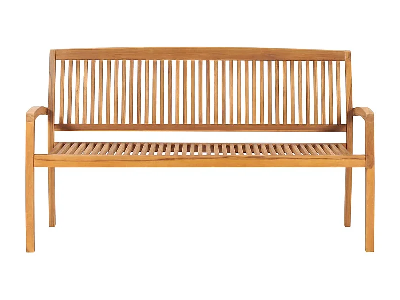 Panchina Giardino Impilabile 3 Posti 159 cm Legno Massello Teak