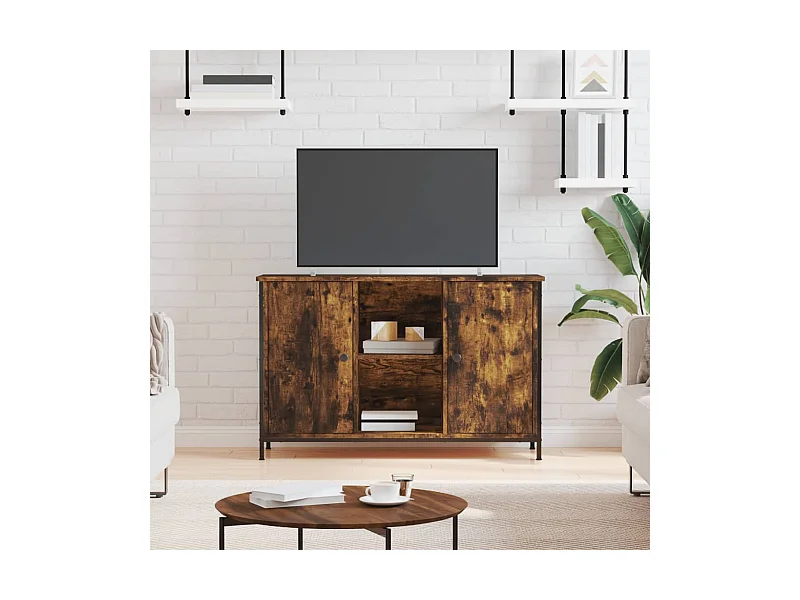Tv-meubel 100x35x65 cm bewerkt hout gerookt eikenkleurig