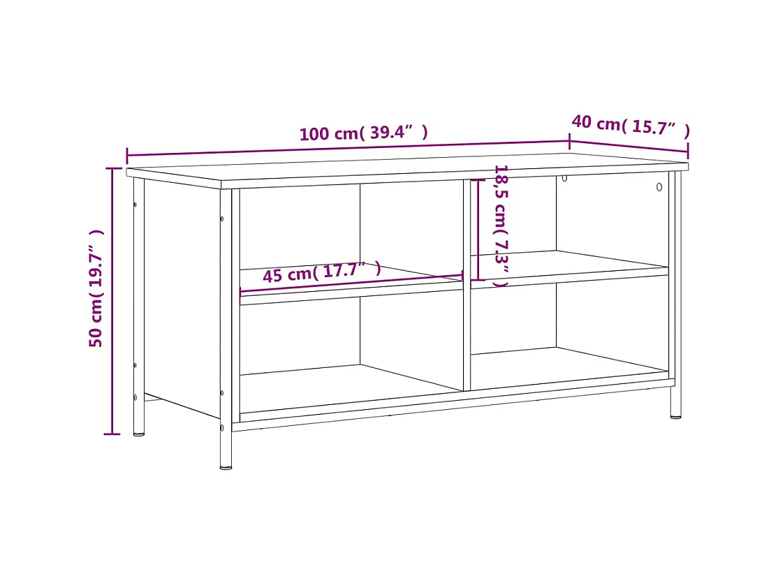 Tv-meubel 100x40x50 cm bewerkt hout sonoma eikenkleurig