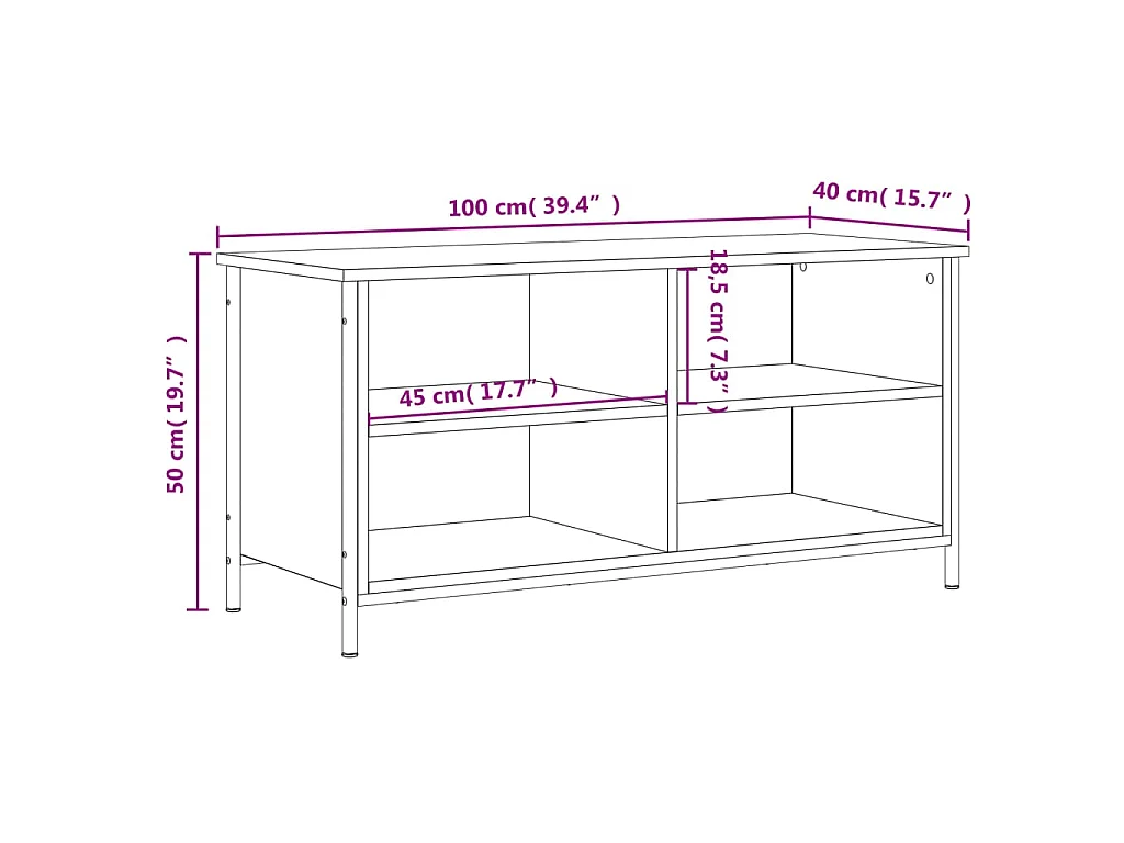 TV-Schrank Sonoma-Eiche 100x40x50 cm Holzwerkstoff