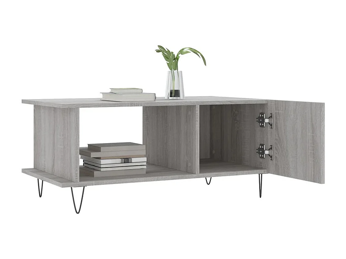 Mesa de centro 90x50x40 cm derivados de madeira cinzento sonoma